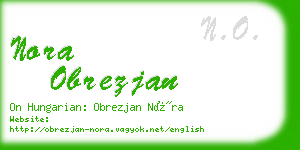 nora obrezjan business card